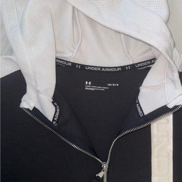 Under Armour Pursuit Zip Hoodie Black/White Size - Large (Loose Fit) - Picture 8 of 13